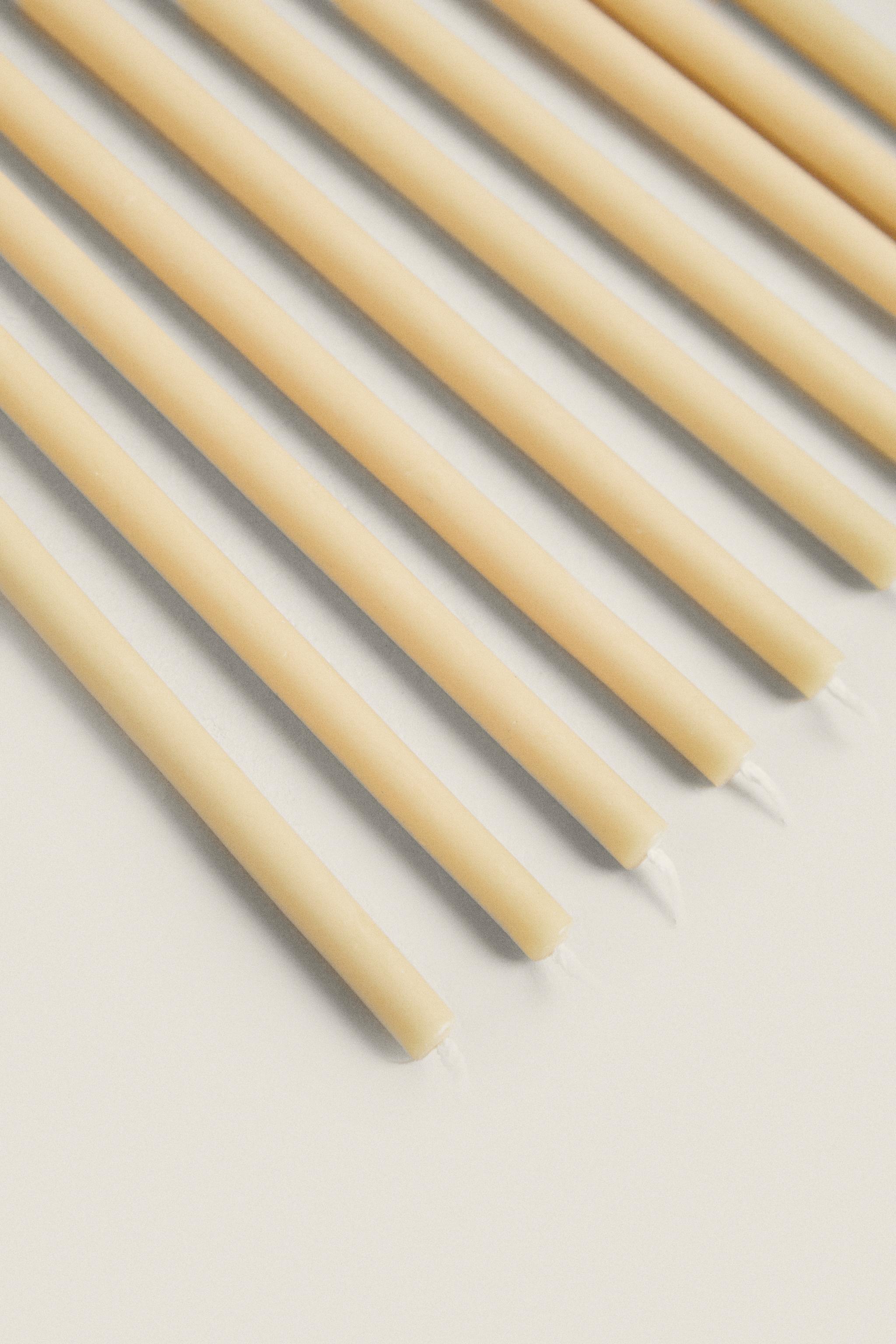 SET OF DECORATIVE CYLINDRICAL THIN TAPER CANDLES (SET OF 10)